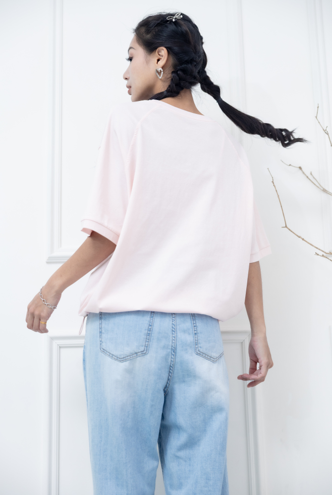 반팔 粉色印字T/ 粉色