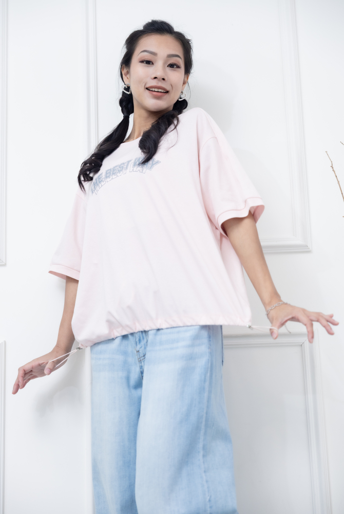 반팔 粉色印字T/ 粉色