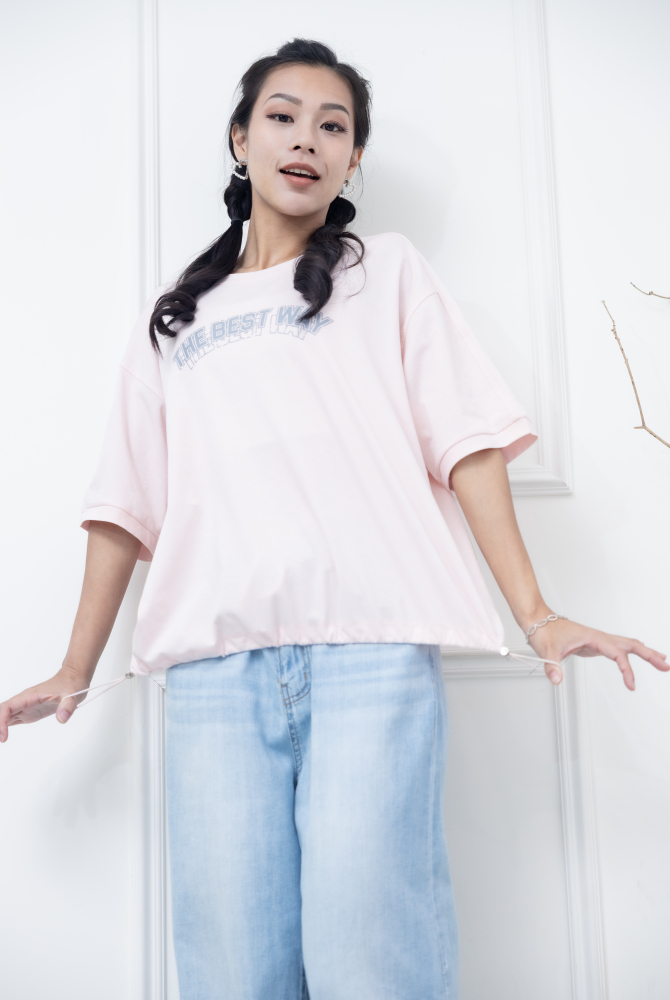 반팔 粉色印字T/ 粉色