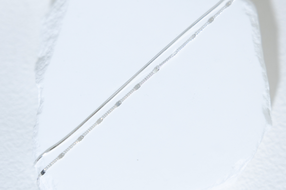 팔찌 雙層細練小圓片手鍊 / 銀色