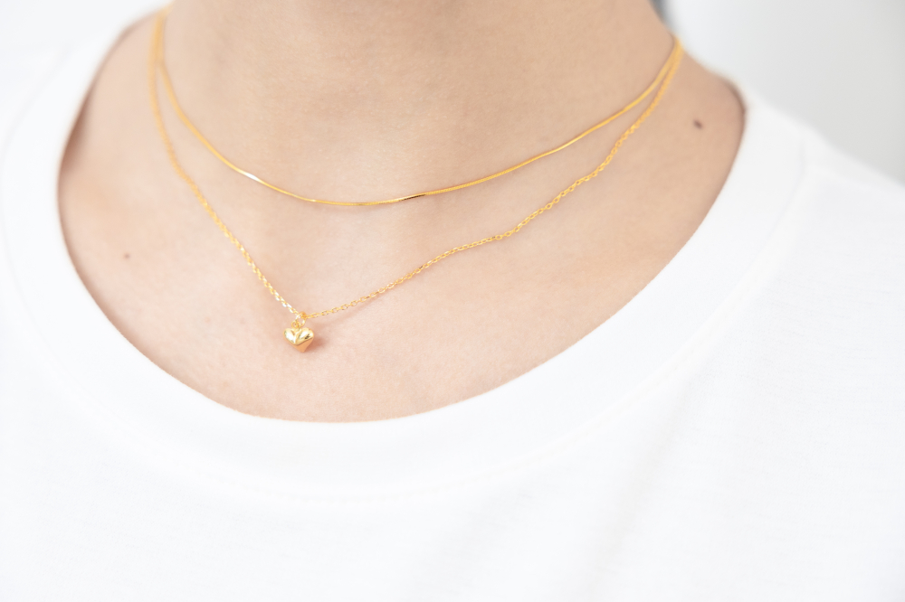 목걸이 金色雙層愛心項鍊 / 金色