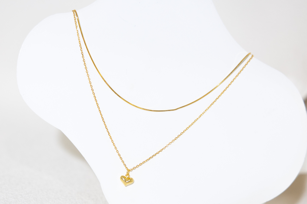 목걸이 金色雙層愛心項鍊 / 金色