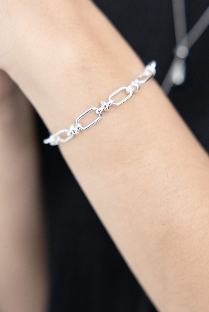 팔찌   長方鍊節手鍊   / 銀色