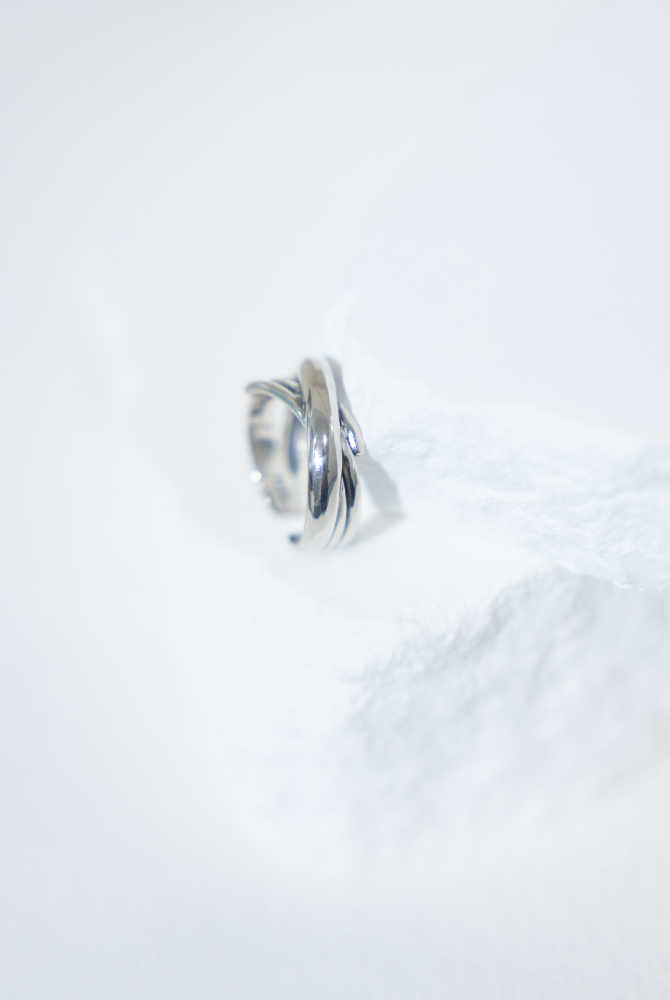 반지  交織流線造型 開口式 戒指 / 銀色