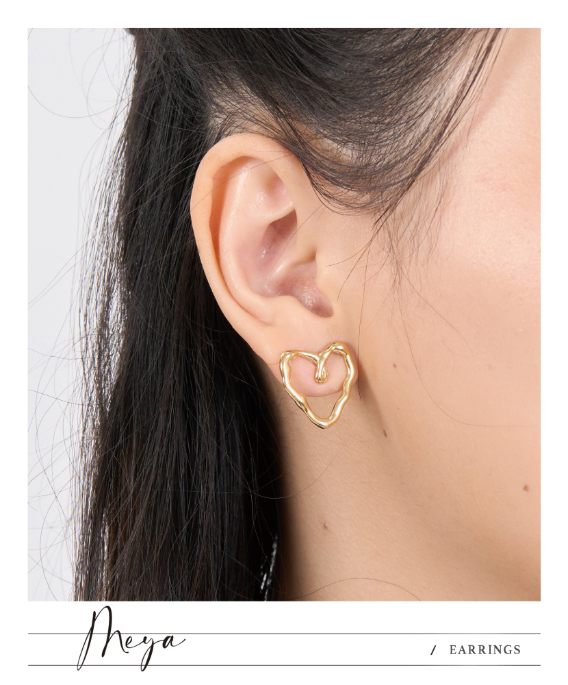 귀걸이 平空心愛心耳環 / 金色