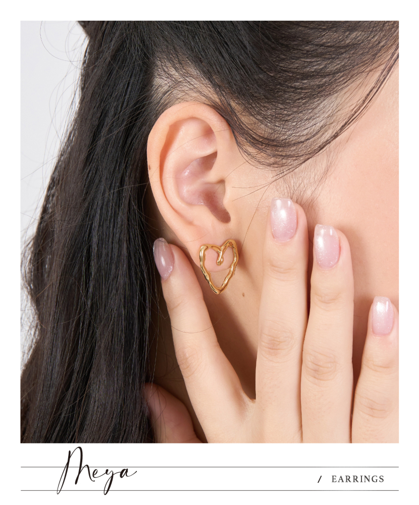 귀걸이 平空心愛心耳環 / 金色