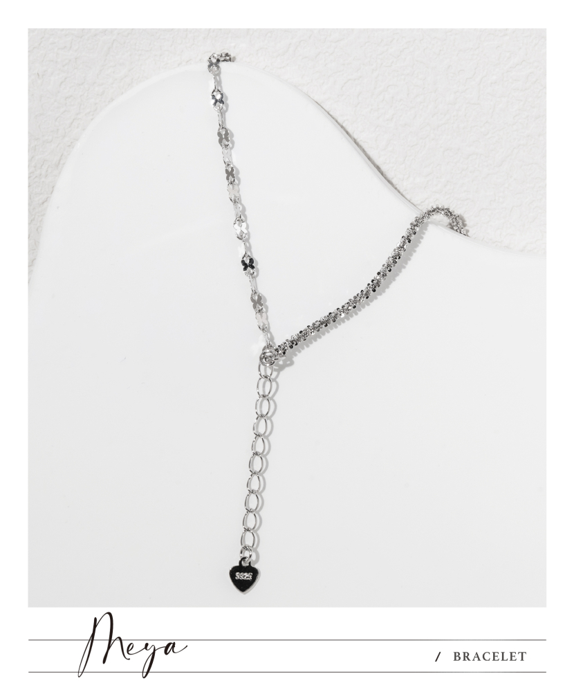 蝴蝶螺旋鏈 特殊粗螺旋鏈 雙層手鏈／銀色