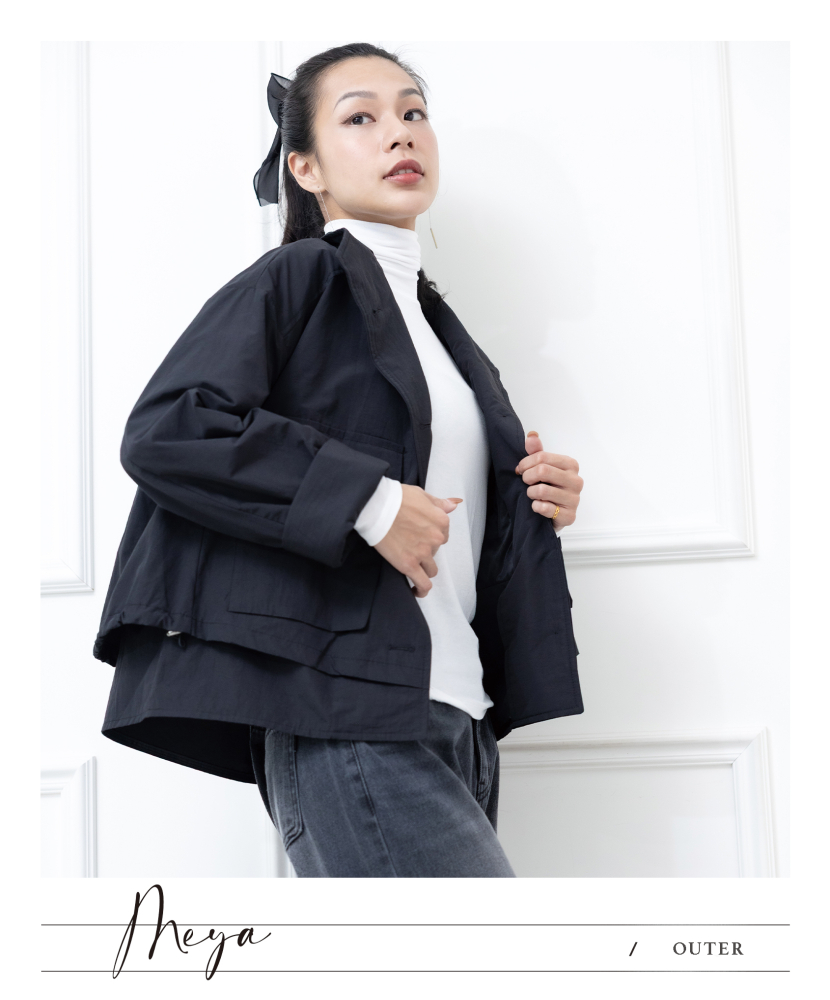 工裝設計感衝鋒外套  /  黑色