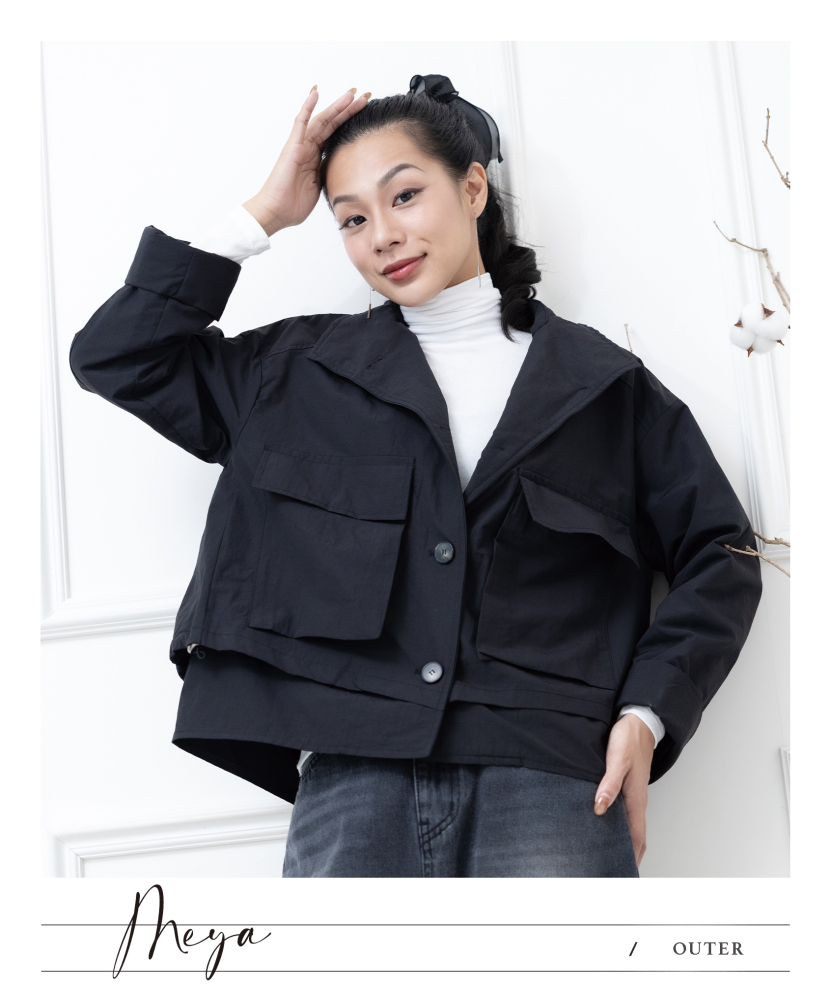 工裝設計感衝鋒外套 / 黑色