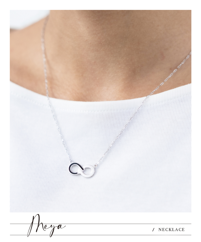 無限符號 豬鼻鏈 項鏈／銀色