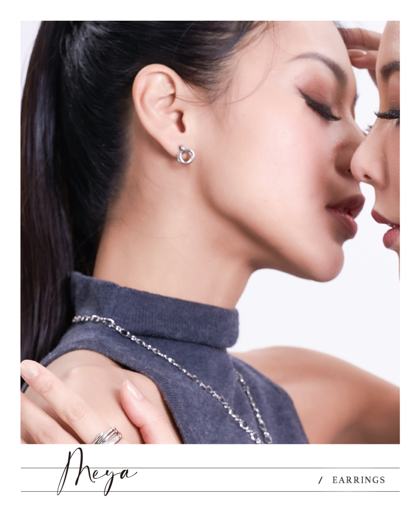 雙環交錯 耳環／耳環