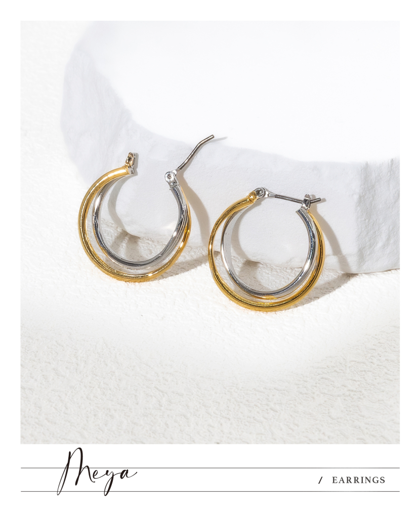 雙色圓弧交錯  / 金銀雙色