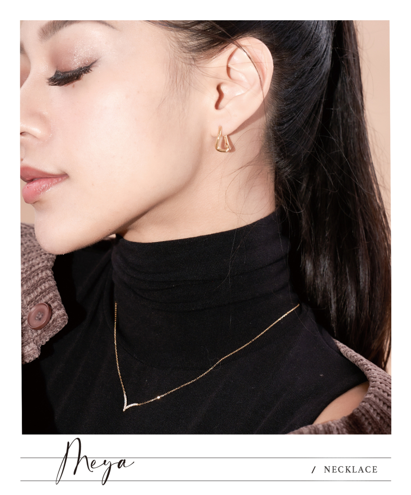 Ｖ字型閃鑽項鍊  / 金色