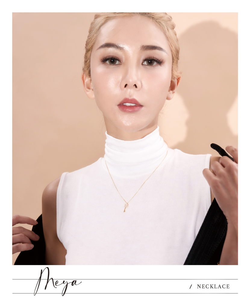 幸運草鑰匙項鍊  / 金色