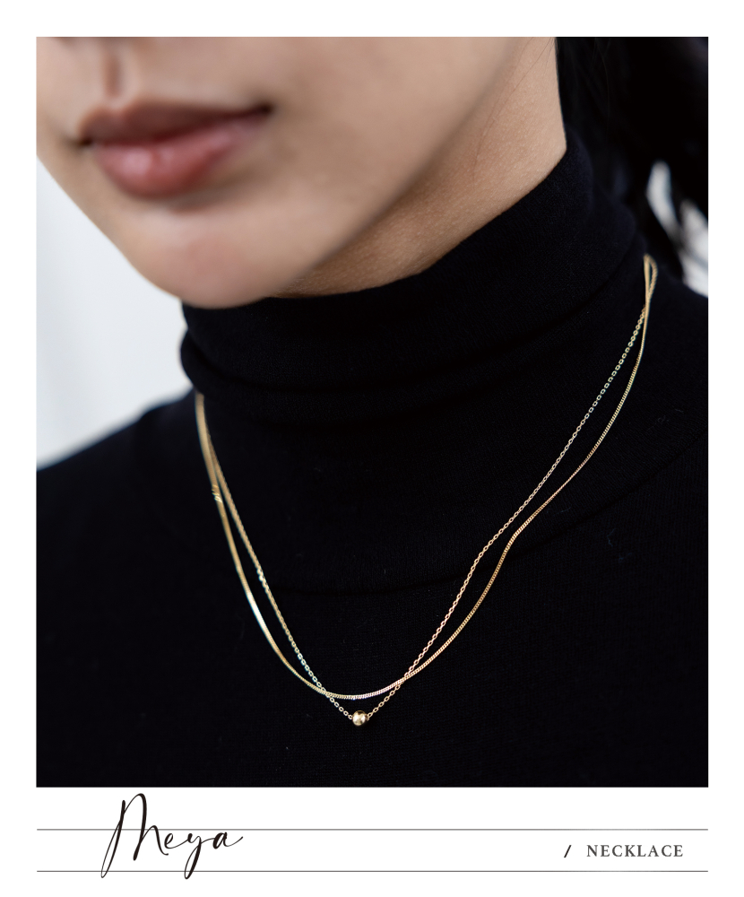 雙層 小圓珠喜平項鏈 / 金色