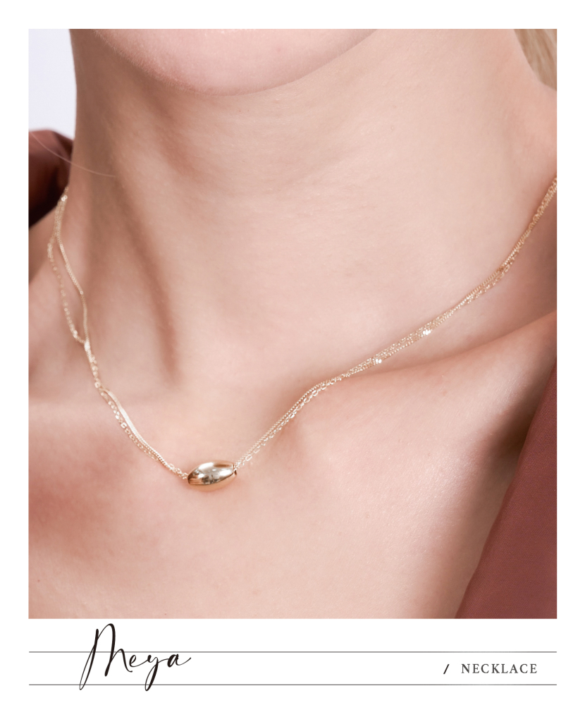 雙層喜平鏈 橄欖球狀收束 / 金色