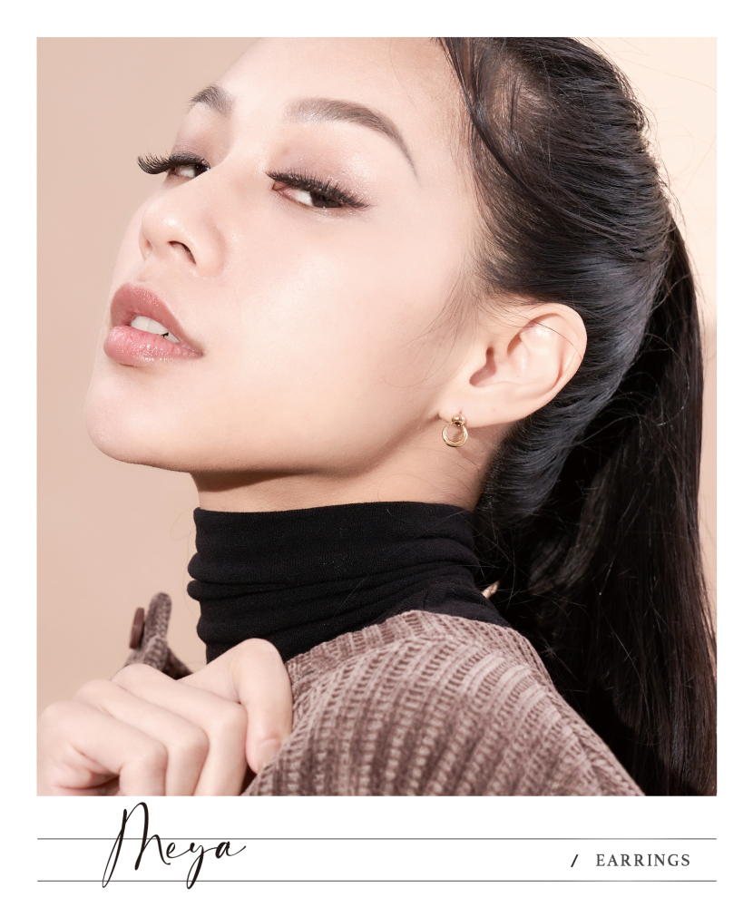 小圓珠窄圈型耳環 / 金色