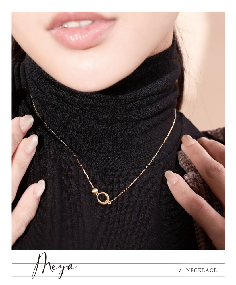 上細下粗圈型小圓珠項鏈 / 金色
