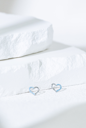 귀걸이 空心愛心耳環 / 銀色