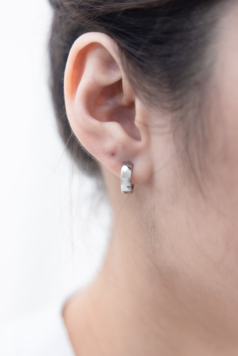 귀걸이 經典圓圈圈型耳環 / 銀色